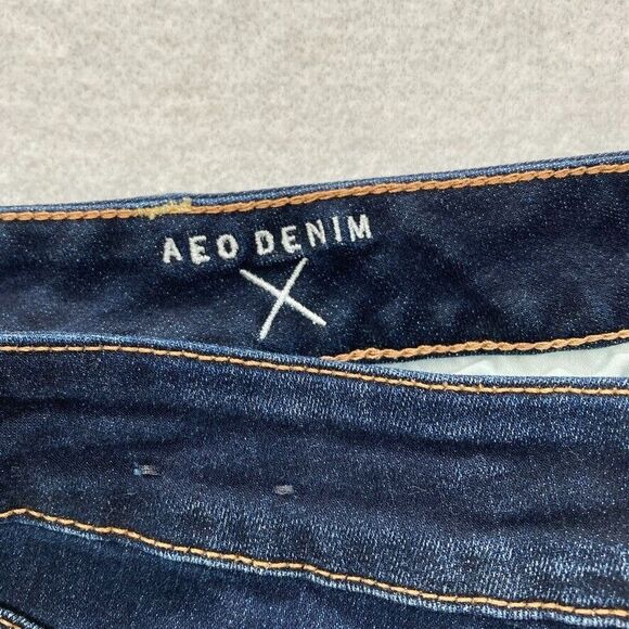 American Eagle Skinny Jeans Women's 4 Short Black Stretch Denim Low Rise Pants - Picture 6 of 13